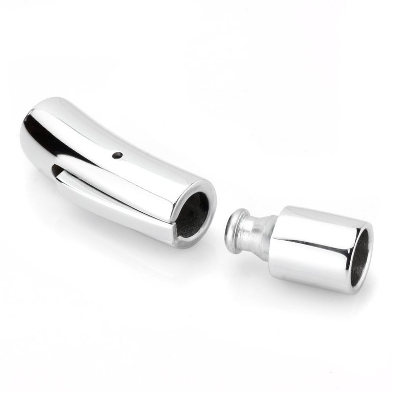 BEADNOVA Cord Ends for Jewelry Making Leather End Caps Steel Clasp for Necklace Bracelet (2pcs / Pack, 3mm Round Cord) - Image 2